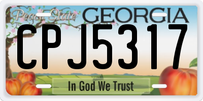 GA license plate CPJ5317