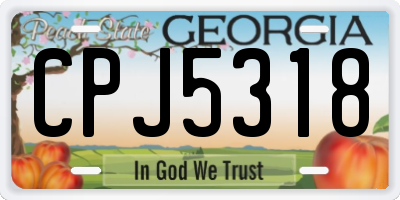 GA license plate CPJ5318