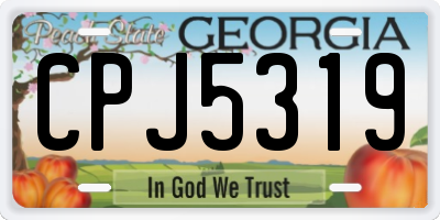 GA license plate CPJ5319