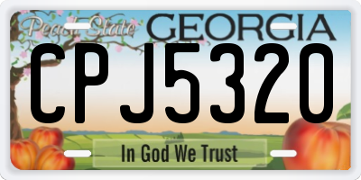 GA license plate CPJ5320