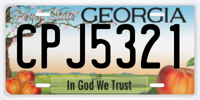 GA license plate CPJ5321