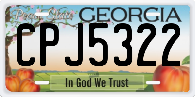 GA license plate CPJ5322