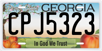 GA license plate CPJ5323