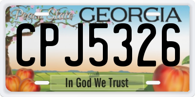 GA license plate CPJ5326