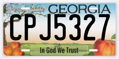 GA license plate CPJ5327