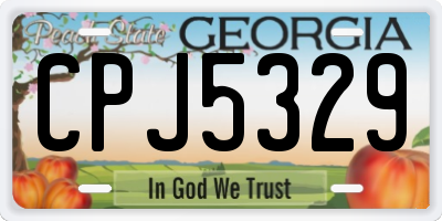 GA license plate CPJ5329