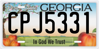 GA license plate CPJ5331