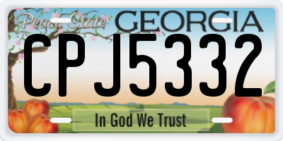GA license plate CPJ5332