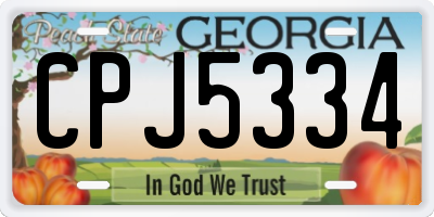 GA license plate CPJ5334