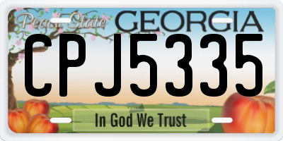 GA license plate CPJ5335