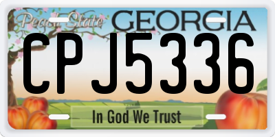 GA license plate CPJ5336
