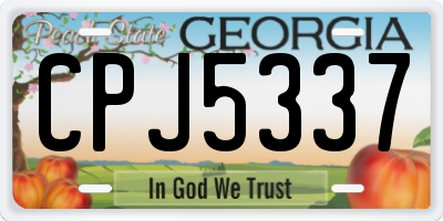 GA license plate CPJ5337