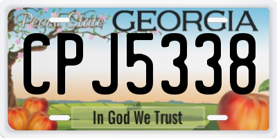 GA license plate CPJ5338