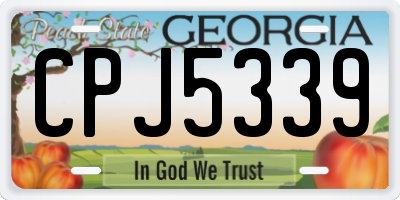 GA license plate CPJ5339