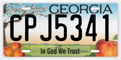 GA license plate CPJ5341