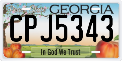 GA license plate CPJ5343