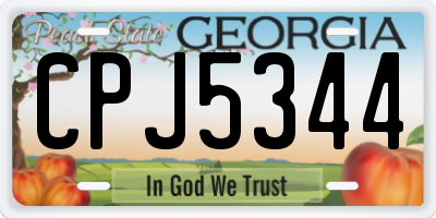 GA license plate CPJ5344