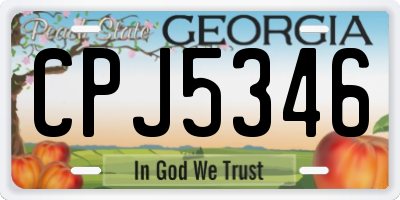 GA license plate CPJ5346