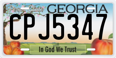 GA license plate CPJ5347