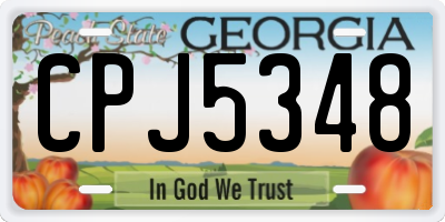GA license plate CPJ5348