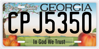 GA license plate CPJ5350