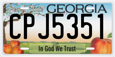 GA license plate CPJ5351