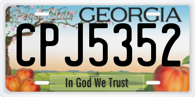 GA license plate CPJ5352