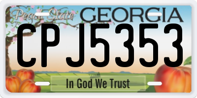 GA license plate CPJ5353