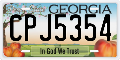 GA license plate CPJ5354