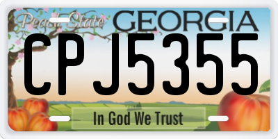 GA license plate CPJ5355