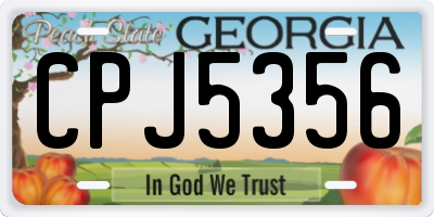 GA license plate CPJ5356