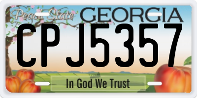 GA license plate CPJ5357