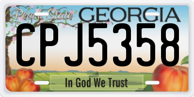 GA license plate CPJ5358