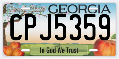 GA license plate CPJ5359