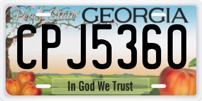 GA license plate CPJ5360