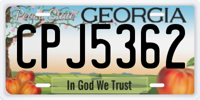 GA license plate CPJ5362