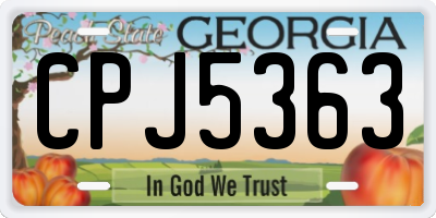 GA license plate CPJ5363