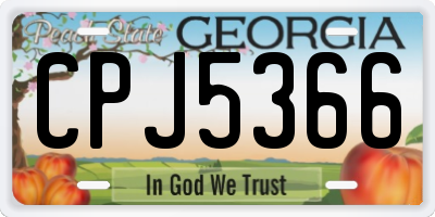 GA license plate CPJ5366