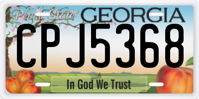 GA license plate CPJ5368