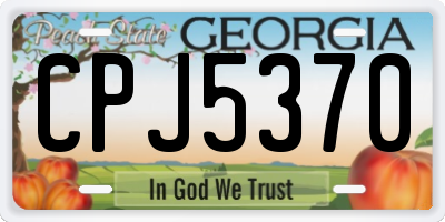GA license plate CPJ5370