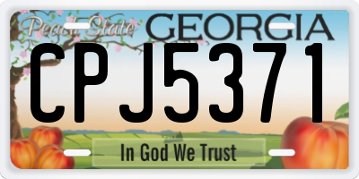 GA license plate CPJ5371