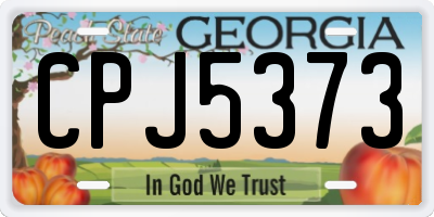 GA license plate CPJ5373