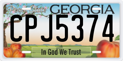 GA license plate CPJ5374