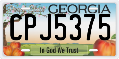 GA license plate CPJ5375