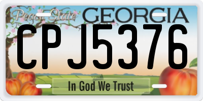 GA license plate CPJ5376