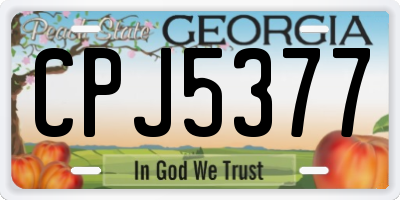 GA license plate CPJ5377