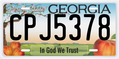 GA license plate CPJ5378
