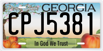 GA license plate CPJ5381