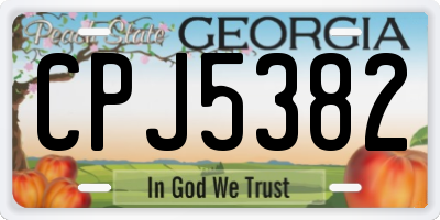 GA license plate CPJ5382