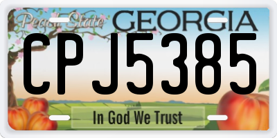 GA license plate CPJ5385